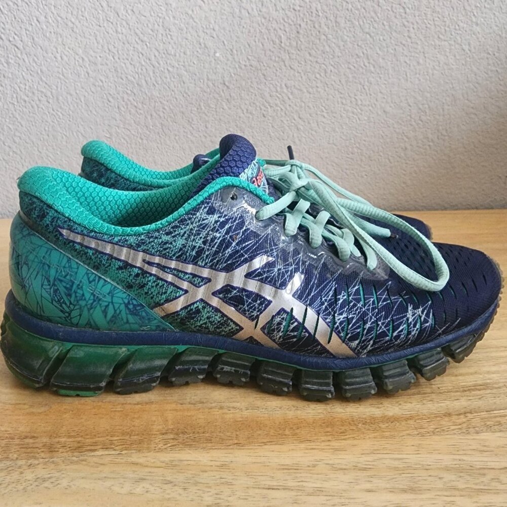 Asics Gel Quantum 360 Shoes Womens Size 7.5 Navy Teal Running Sneakers T5J6N